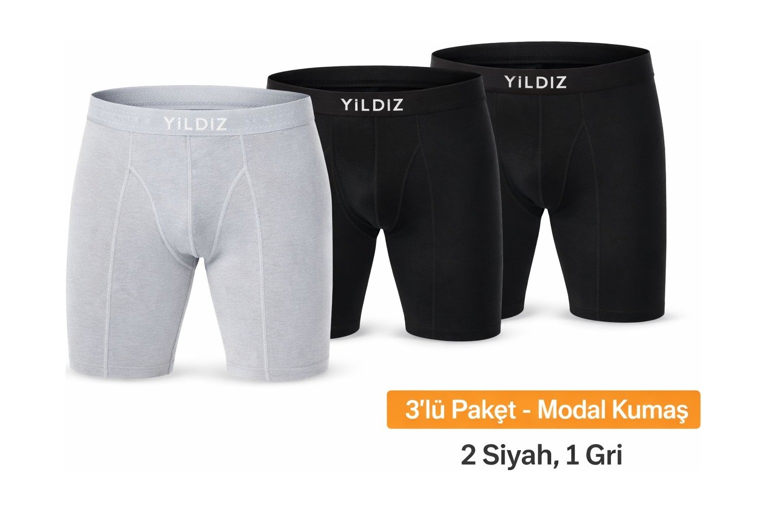 Yıldız Çamaşır 3'lü Modal Uzun Kemerli Boxer 160 görsel 4