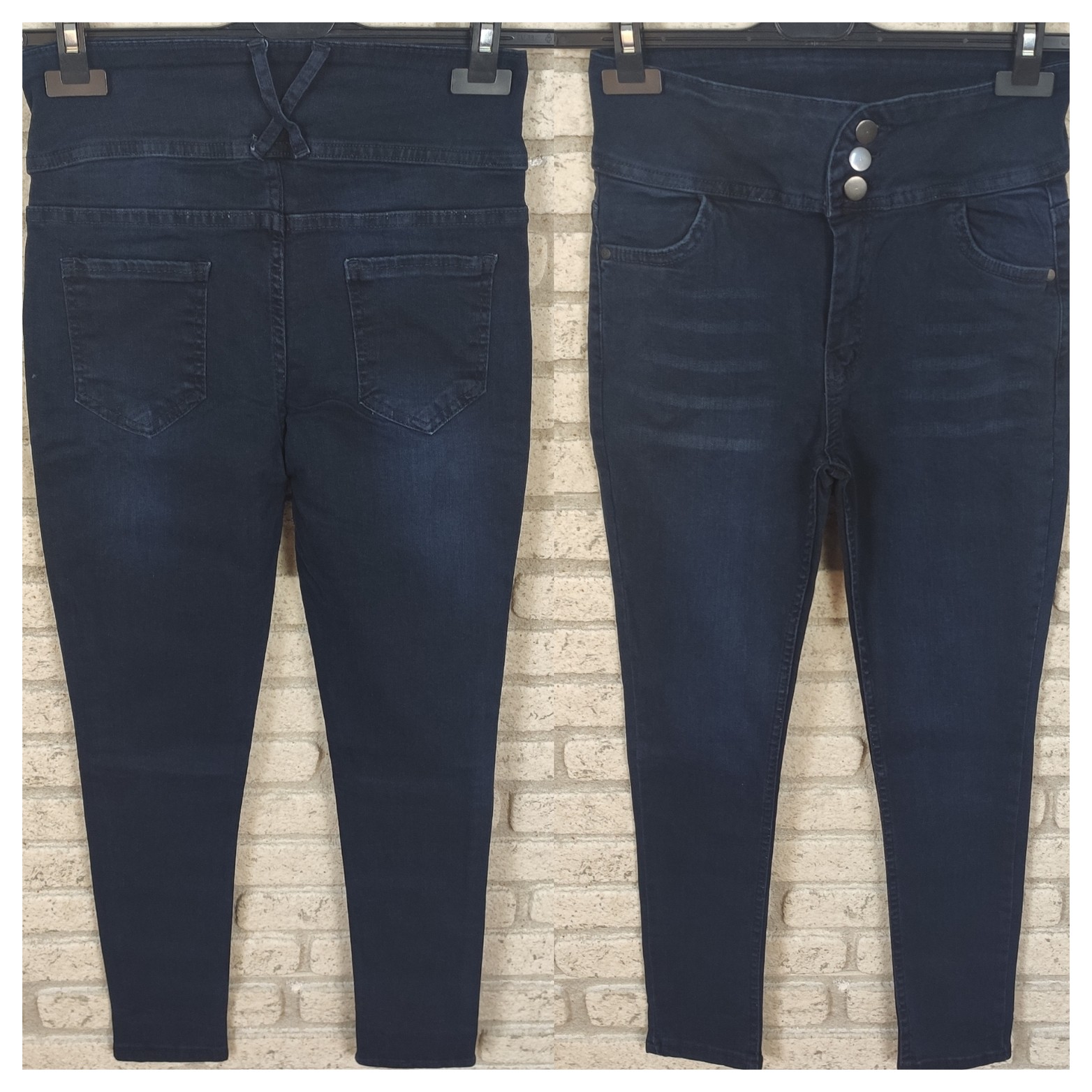 Aesco Yüksek Bel Likralı Jean Pantolon 90 cm görsel 2