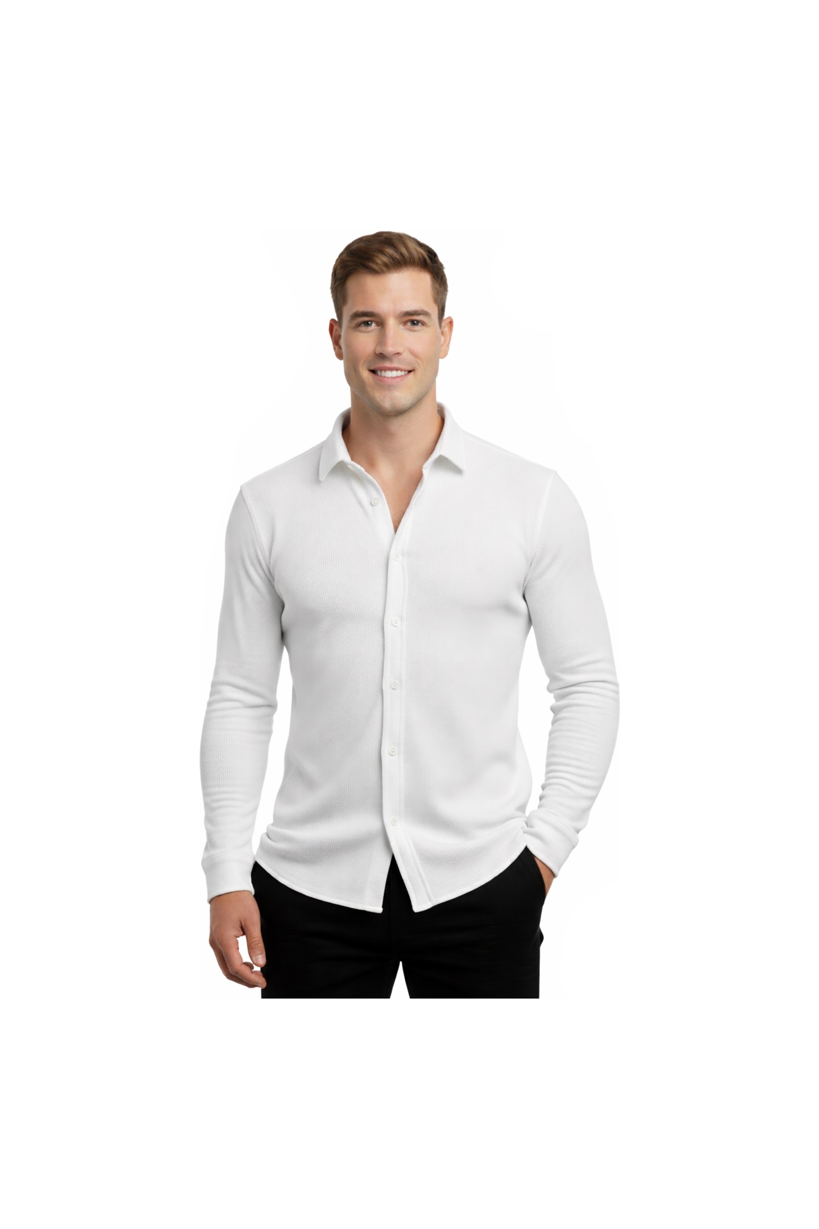 Deepsea Toprak Slim Fit Örme Kumaş Likralı Erkek Gömlek, Nefes Alan Esnek ve Modern Tasarım 2602604