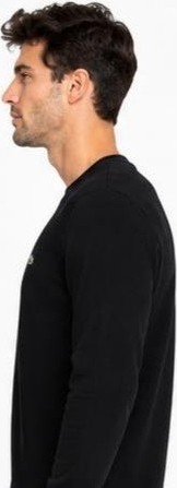Lacoste Bisiklet Yaka Siyah Dar Kesim Sweatshırt görsel 3