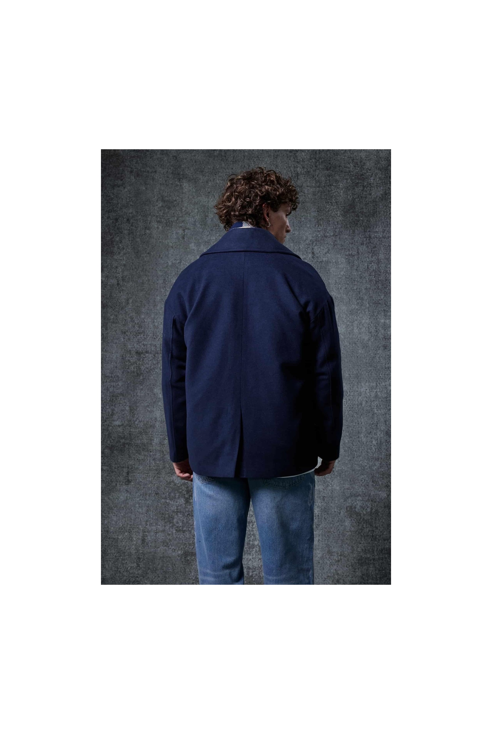 Abluka Online Erkek Oversize Kruvaze Kaban Siyah görsel 8