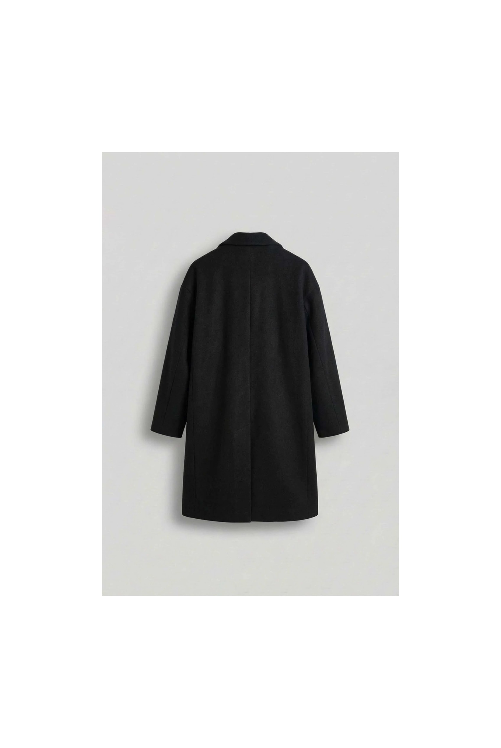 Abluka Online Erkek Oversize Uzun İtalyan Kaşe Kaban Siyah Pamuk Malzeme ile Casual Stil görsel 7