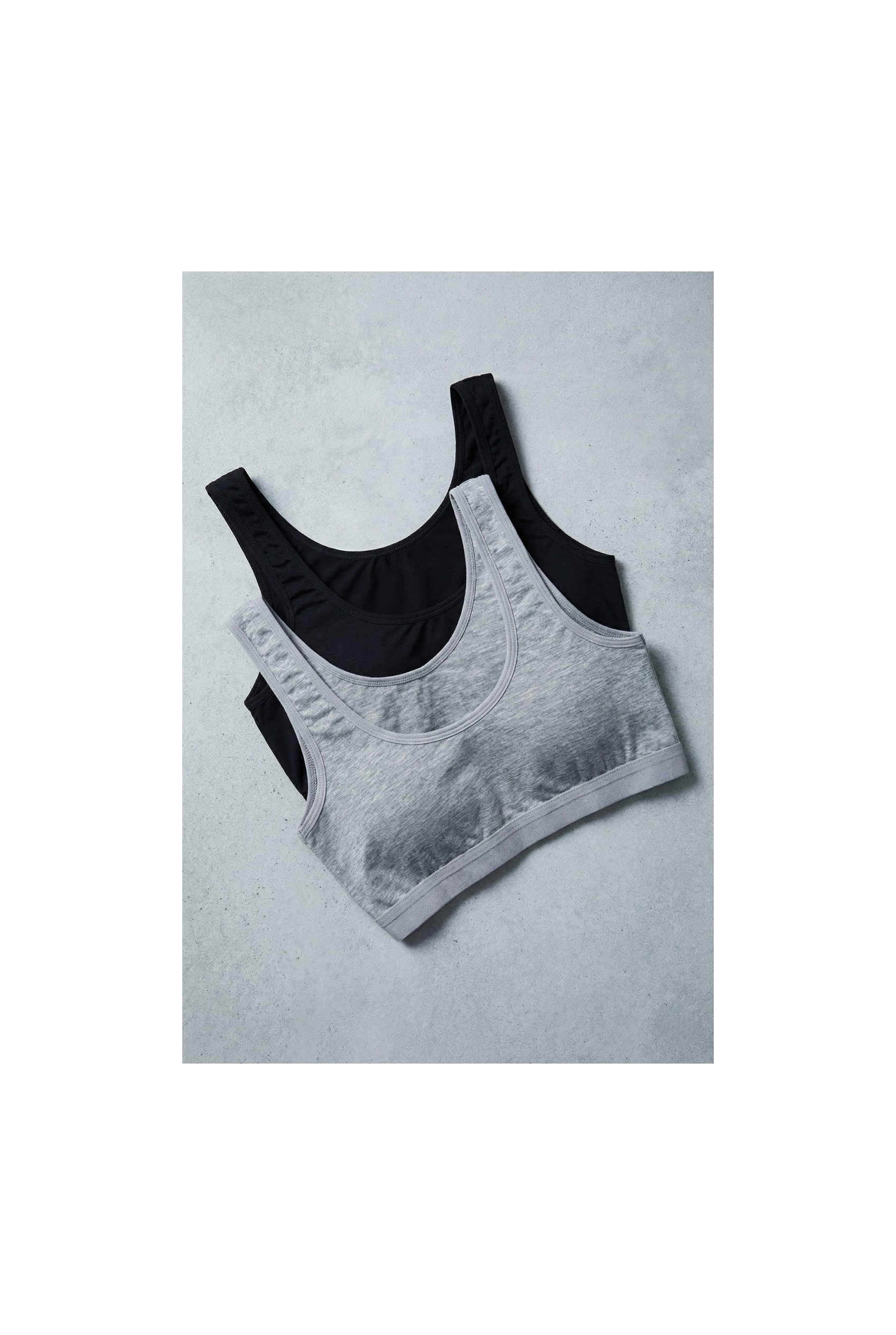 Underwear Bodyway 2'li Set Kalın Askılı Pamuklu Penye Büstiyer - Telsiz Balensiz Yarım Atlet Sporcu ve Uyku Sütyeni - Büyük Beden görsel 4