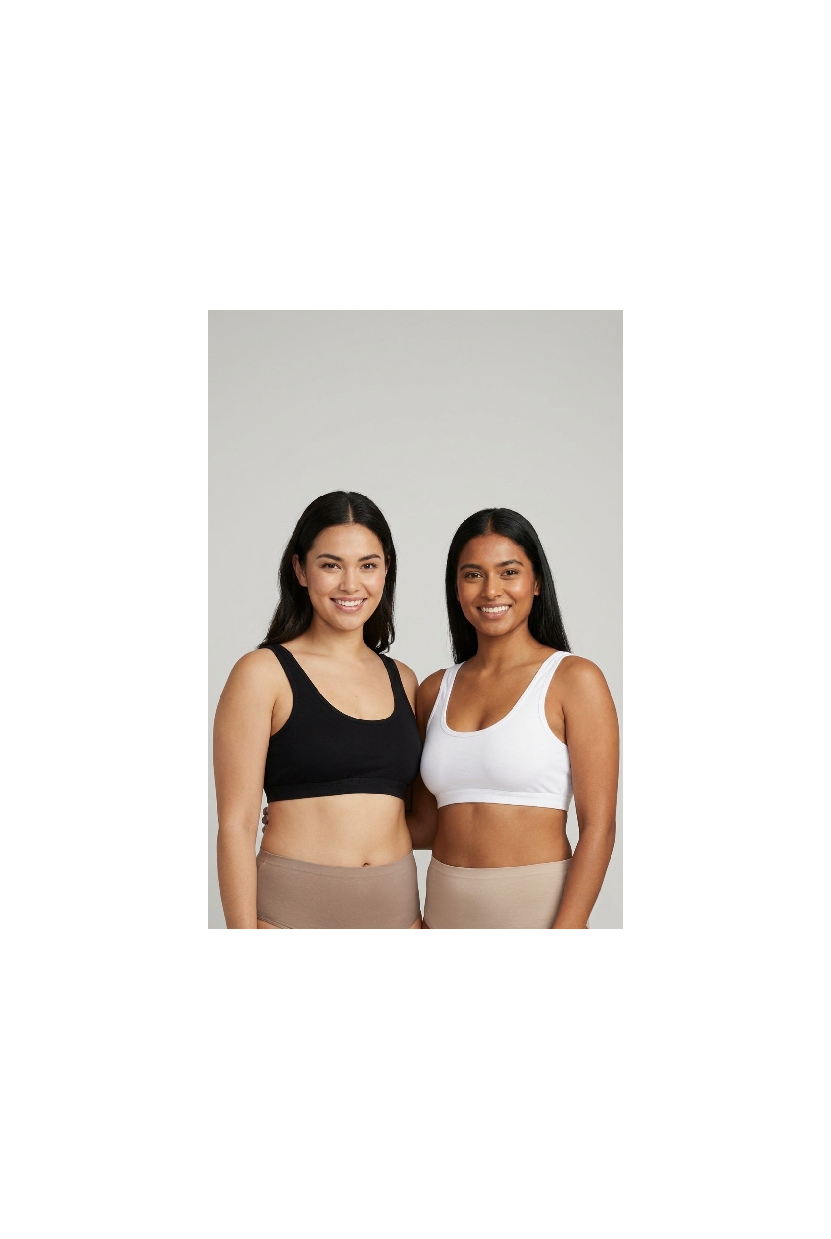 Underwear Bodyway 2'li Set Kalın Askılı Pamuklu Penye Büstiyer - Telsiz Balensiz Yarım Atlet Sporcu ve Uyku Sütyeni - Büyük Beden görsel 5