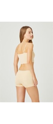 Cottonhill Kadın Basic Kahverengi Dikişsiz Lazer Kesim Boxer Konforlu Tasarım görsel 8