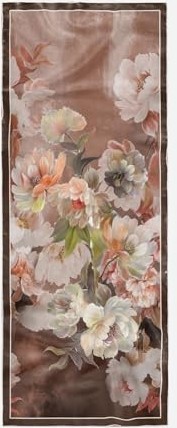 1001 Floral Desen Kahve Soft Pamuk Şal görsel 3