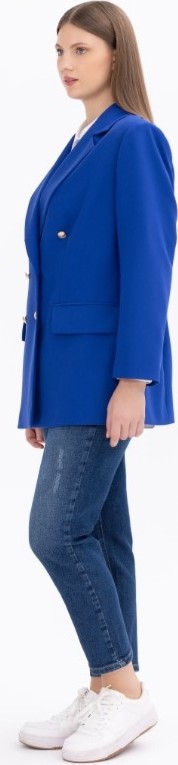 Belirtilmemiş 1008 Büyük Beden Düğme Detaylı Blazer Ceke Blazer Ceket görsel 4