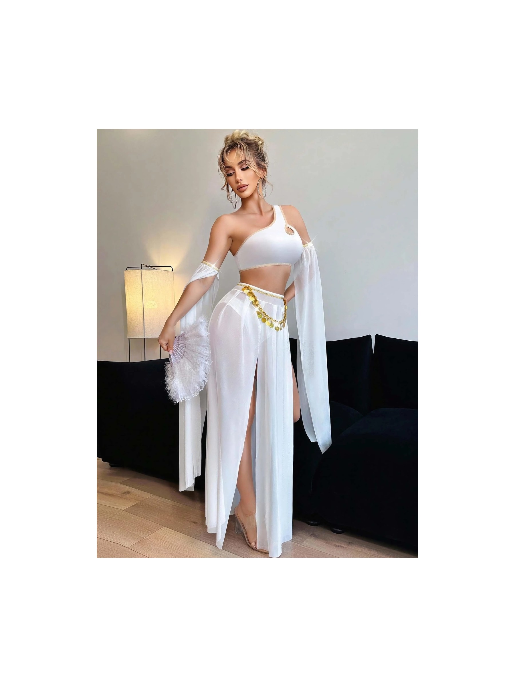Alvenessa Kadın Fantazi Beyaz Özel Tasarım Harem Kostüm 2274 görsel 2
