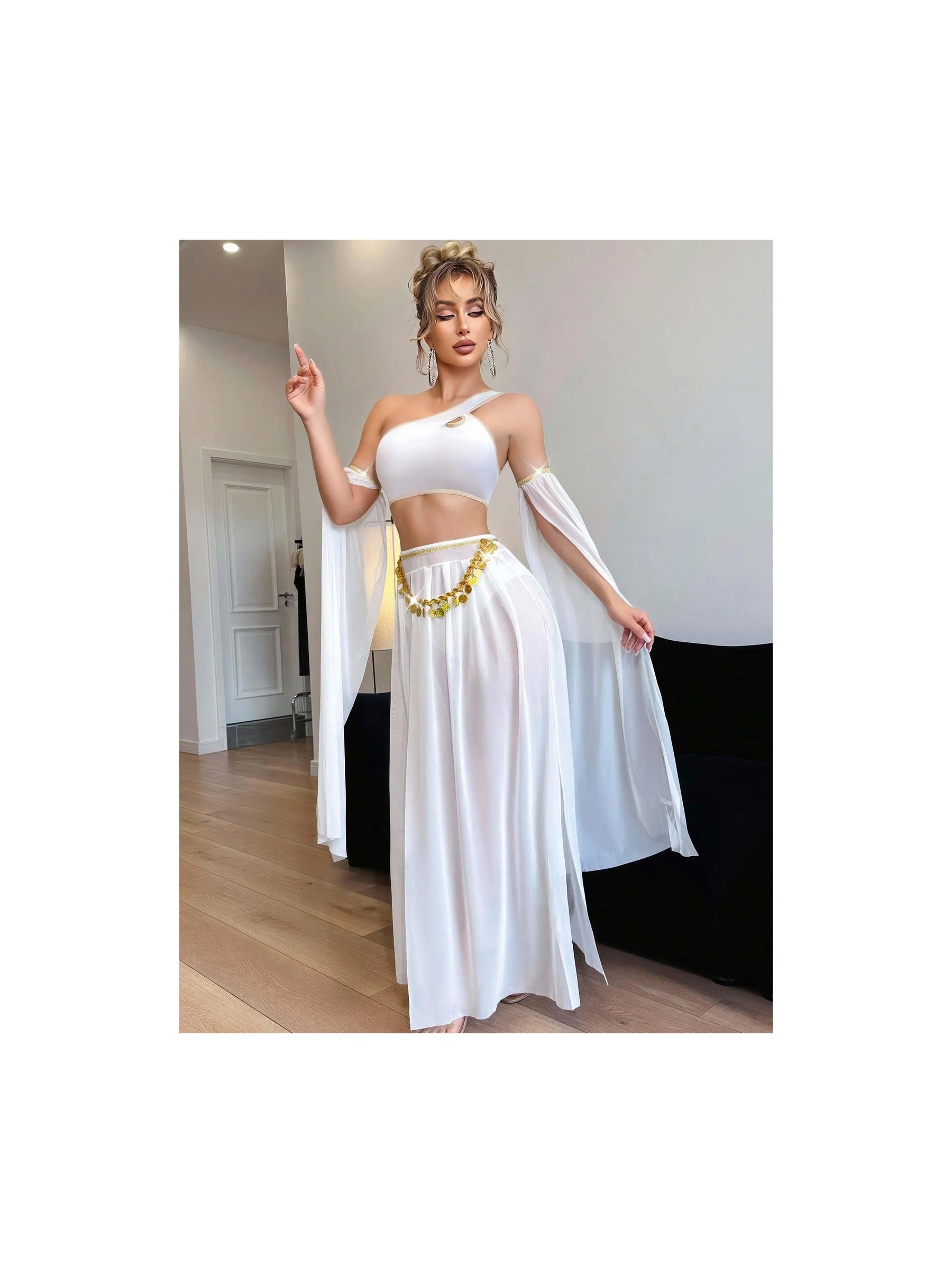 Alvenessa Kadın Fantazi Beyaz Özel Tasarım Harem Kostüm 2274