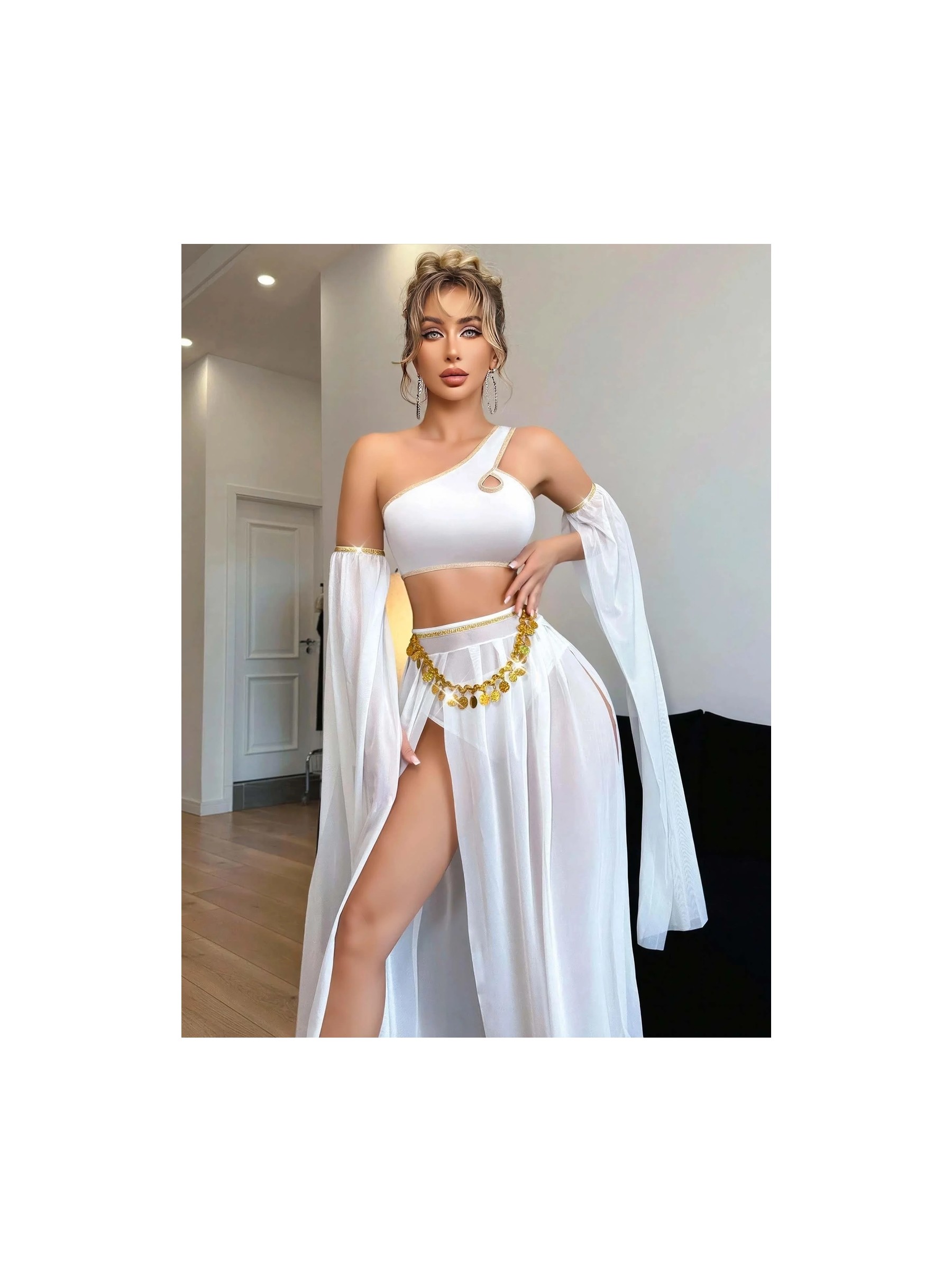 Alvenessa Kadın Fantazi Beyaz Özel Tasarım Harem Kostüm 2274 görsel 3