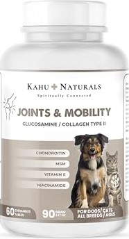 Aesco Kahu Naturals Joints&mobility, Glukozamin, Kondritin, Kolajen, Kedi ve Köpek, 60 Tablet