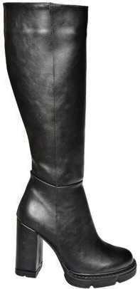 Fox Shoes Siyah Kadın Yüksek Topuklu Çizme Suni Deri Günlük Kullanım için Uygun görsel 6
