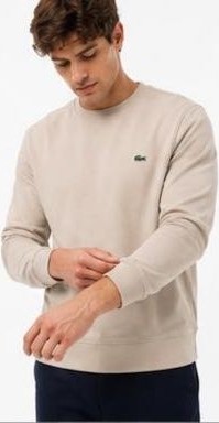 Lacoste Bisiklet Yaka Regular Fit Bej Uzun Kol görsel 6