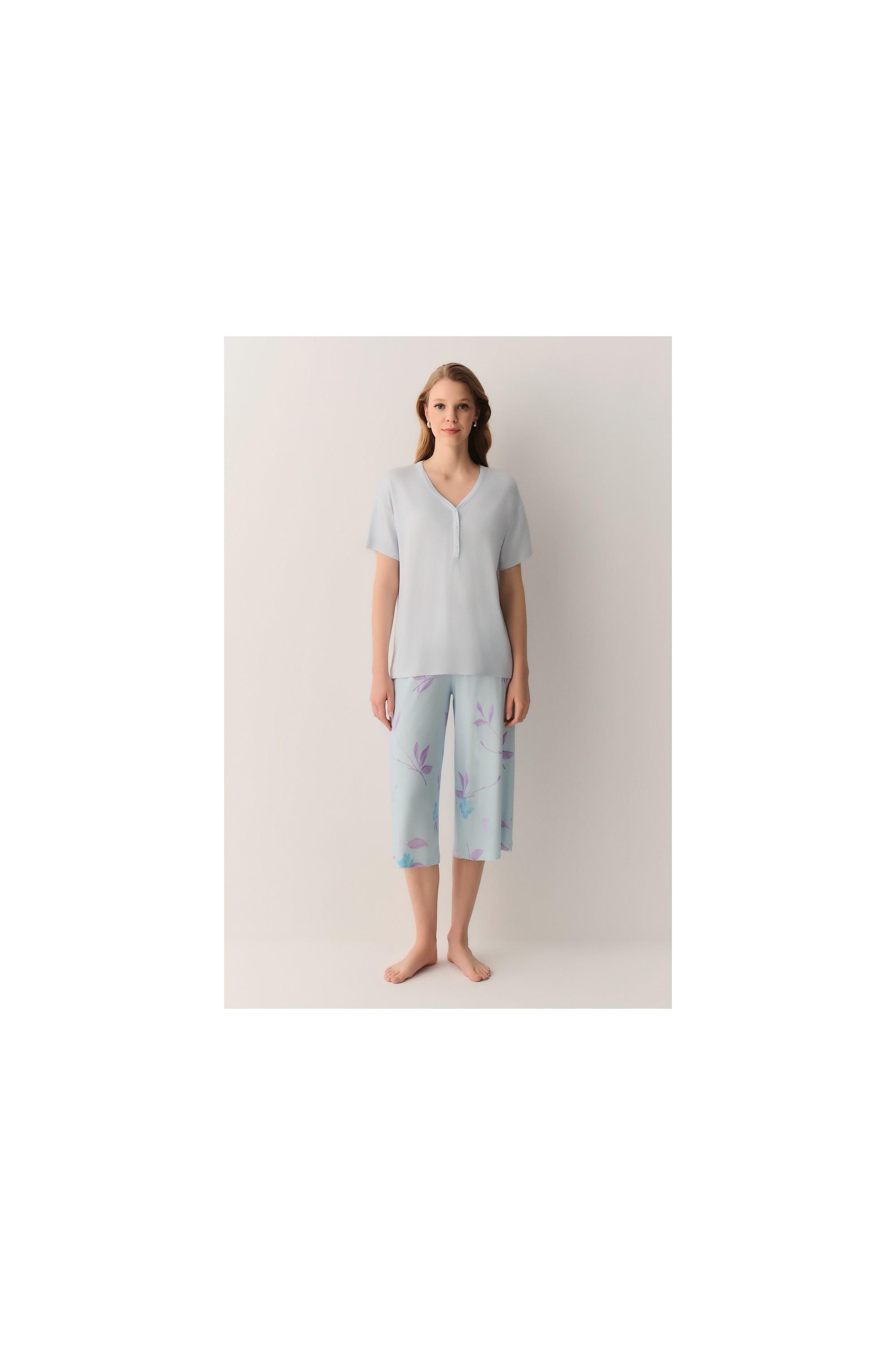 Suwen Sandy Kapri Şort Pijama Takımı