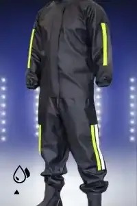 Ayessa Erkek Motorcu Kurye Su Gecirmez Yağmurluk Takım - Siyah Siyah - 3xl görsel 8