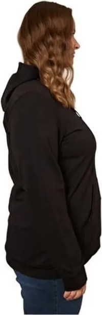 Rmg Kapşonlu Büyük Beden Siyah Sweatshirt Kadın Düşük Kol ve Kanguru Cep Özellikleriyle görsel 7
