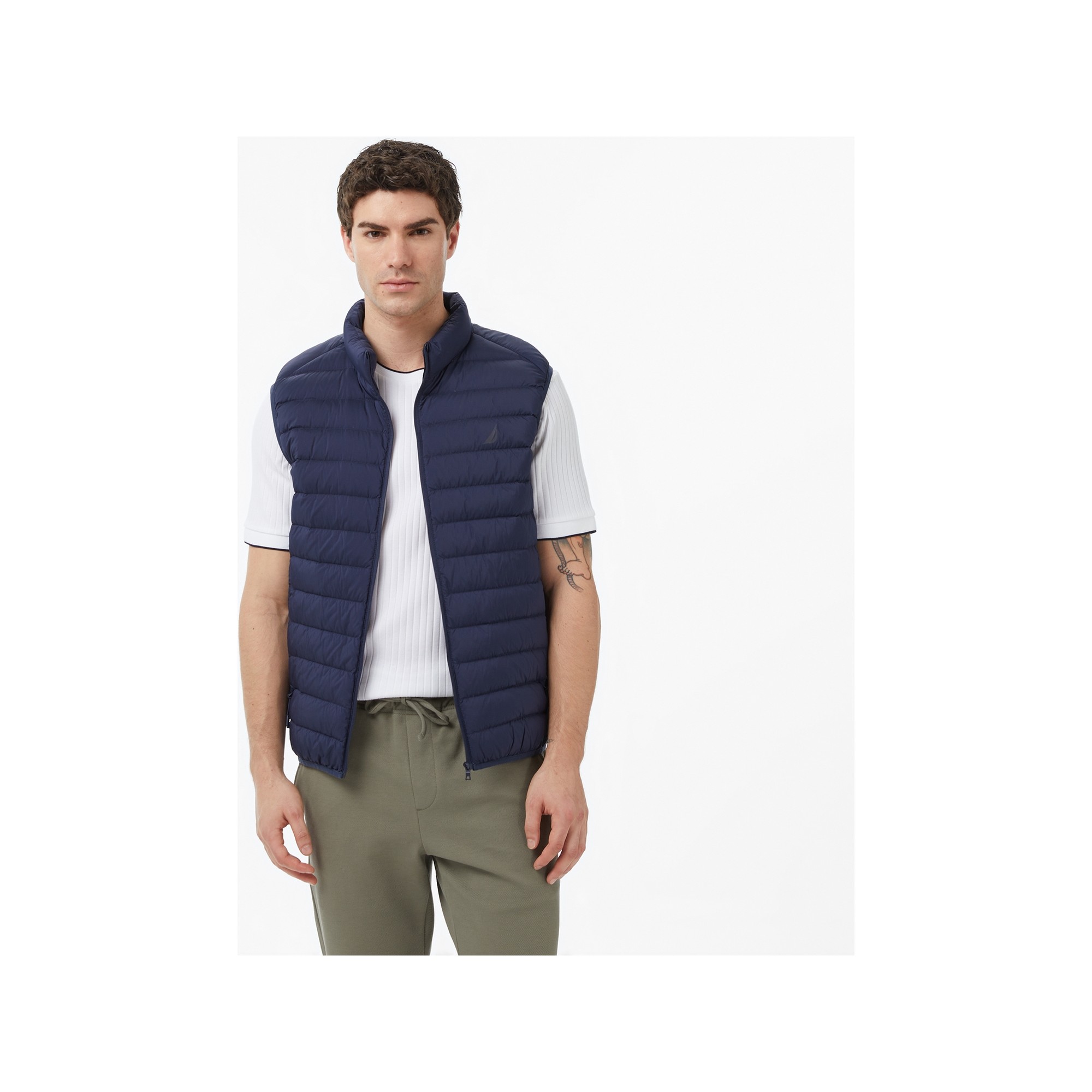 Nautica Erkek Gri Regular Fit Su İtici Kaz Tüyü Yelek J57037T.0HF