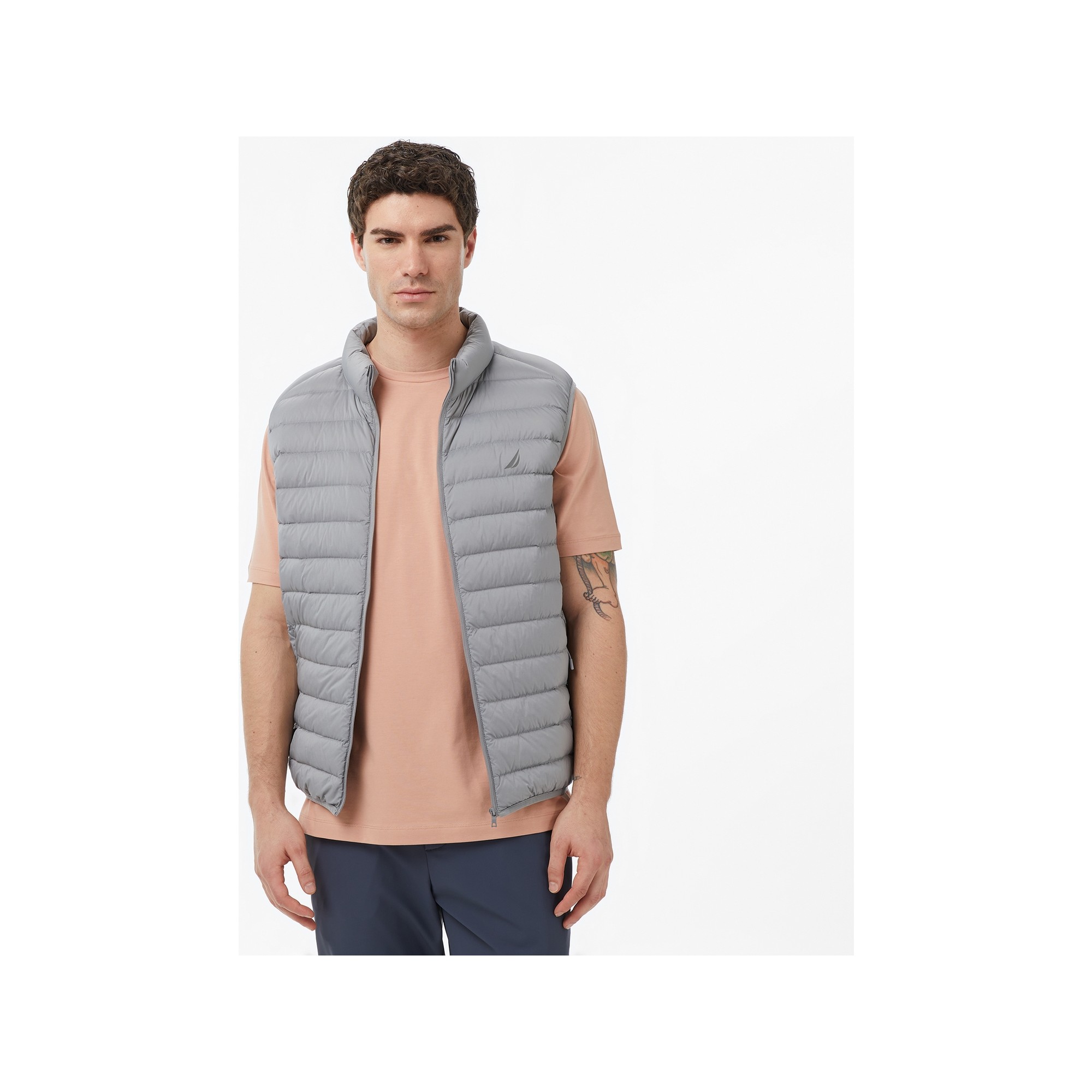 Nautica Erkek Gri Regular Fit Su İtici Kaz Tüyü Yelek J57037T.0HF