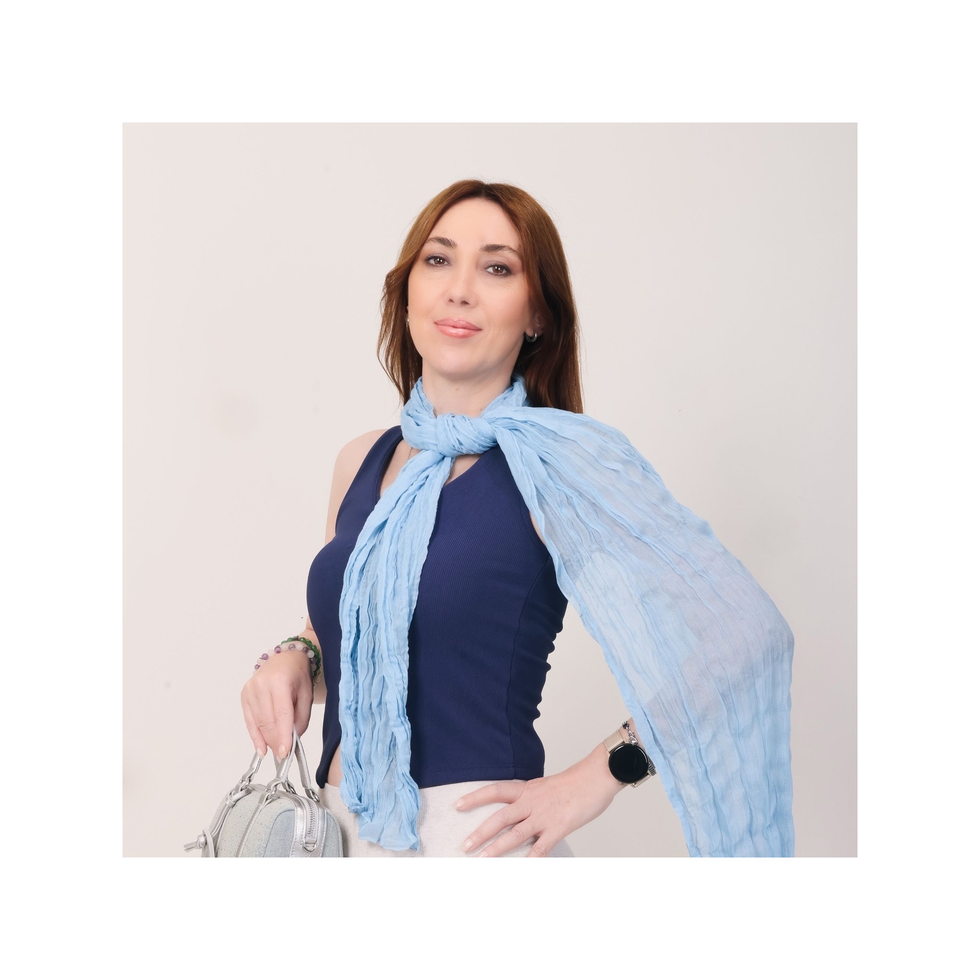 Mystic Shawl Lüks %100 Pamuk Bürümcük Şal (65X175 Cm) görsel 7