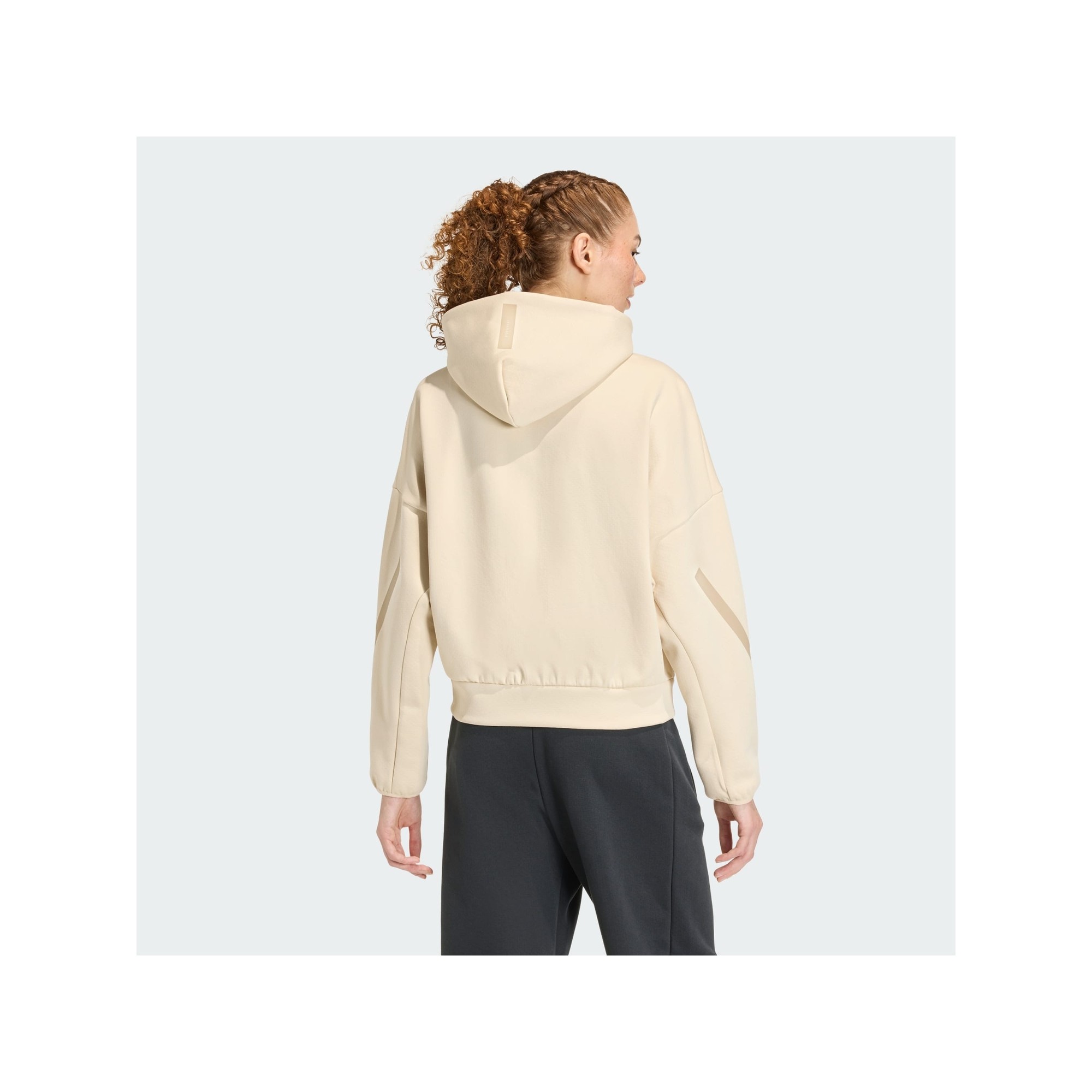 adidas Z.N.E. Full-Zip Kapüşonlu Kadın Bej Günlük Stil Eşofman Üstü KE4746 görsel 8