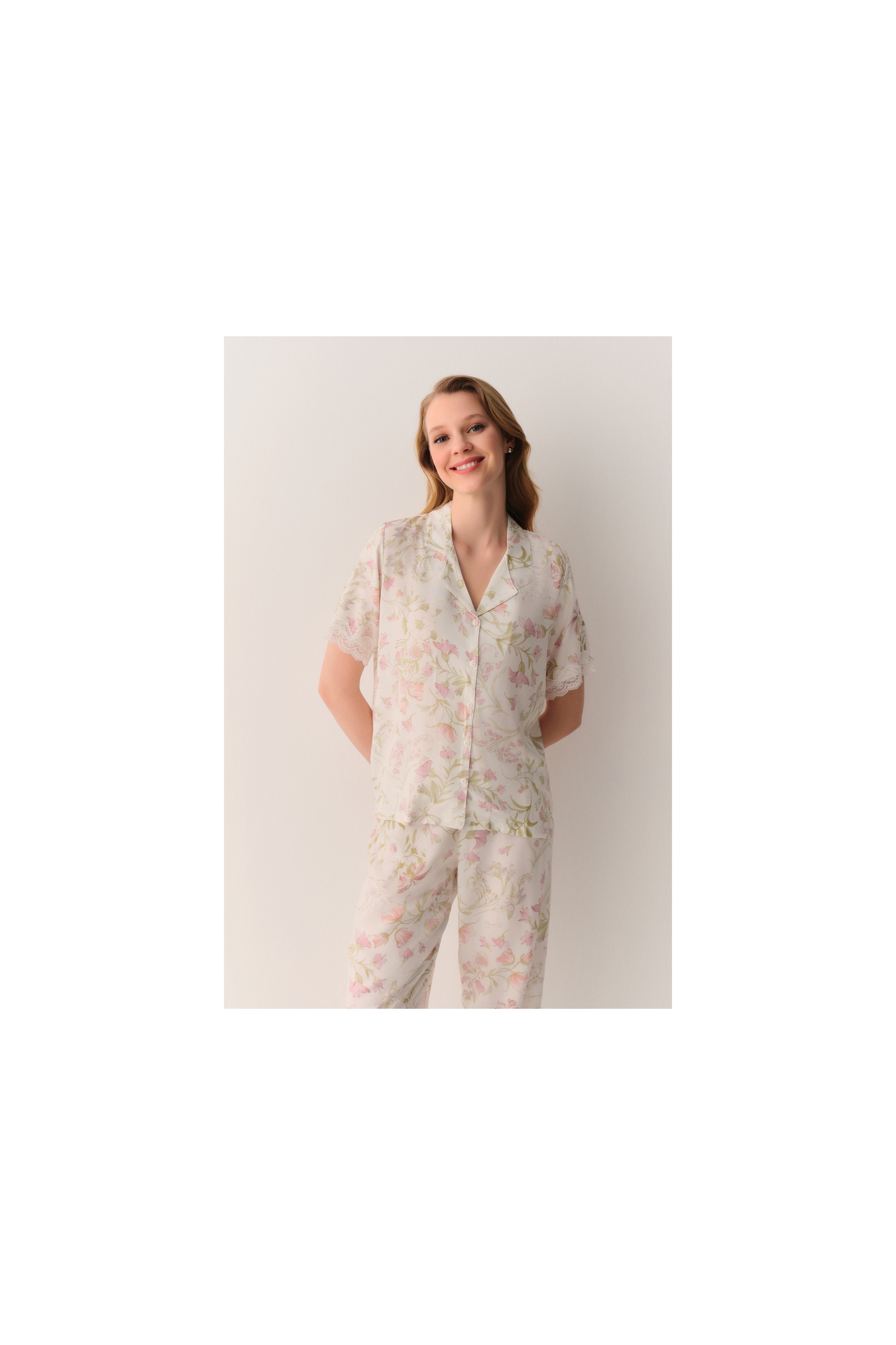 Suwen Lilibet Gömlek Yaka Pijama Takımı görsel 2