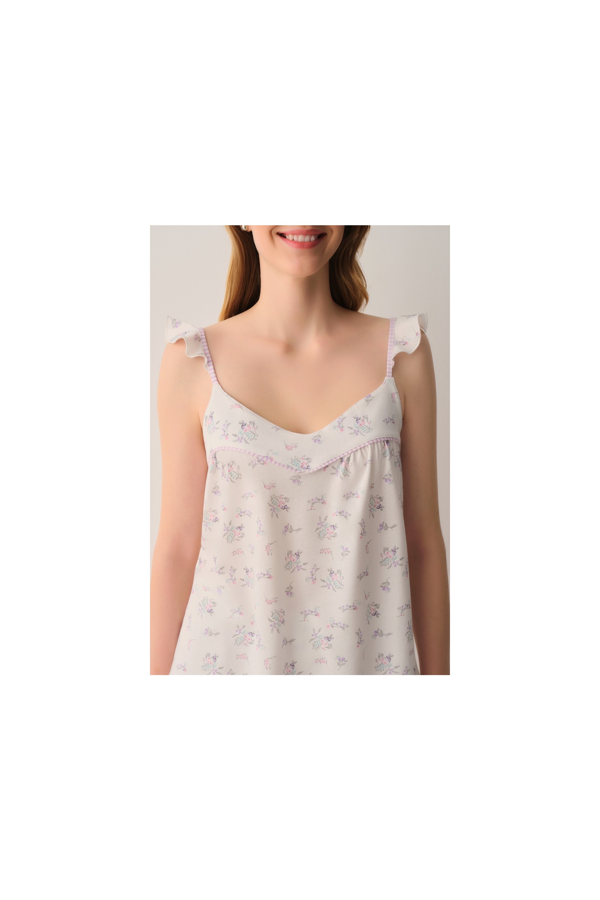 Suwen Butterfly Pamuklu Atlet Şort Pijama Takımı görsel 7