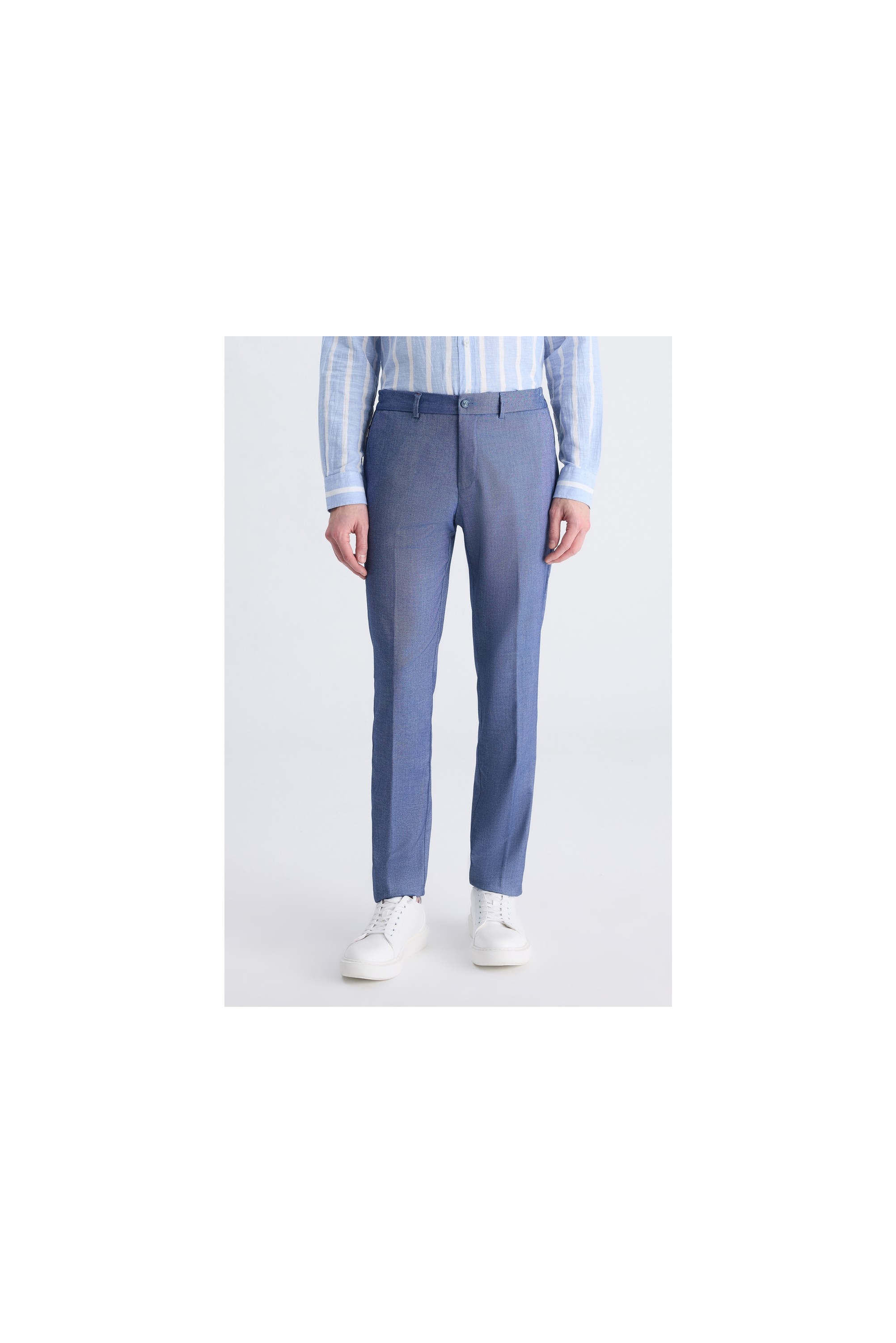 D'S Damat Ds Damat Slim Fit Lacivert Armürlü Rayon Jogger Pantolon 2HC03S2053230