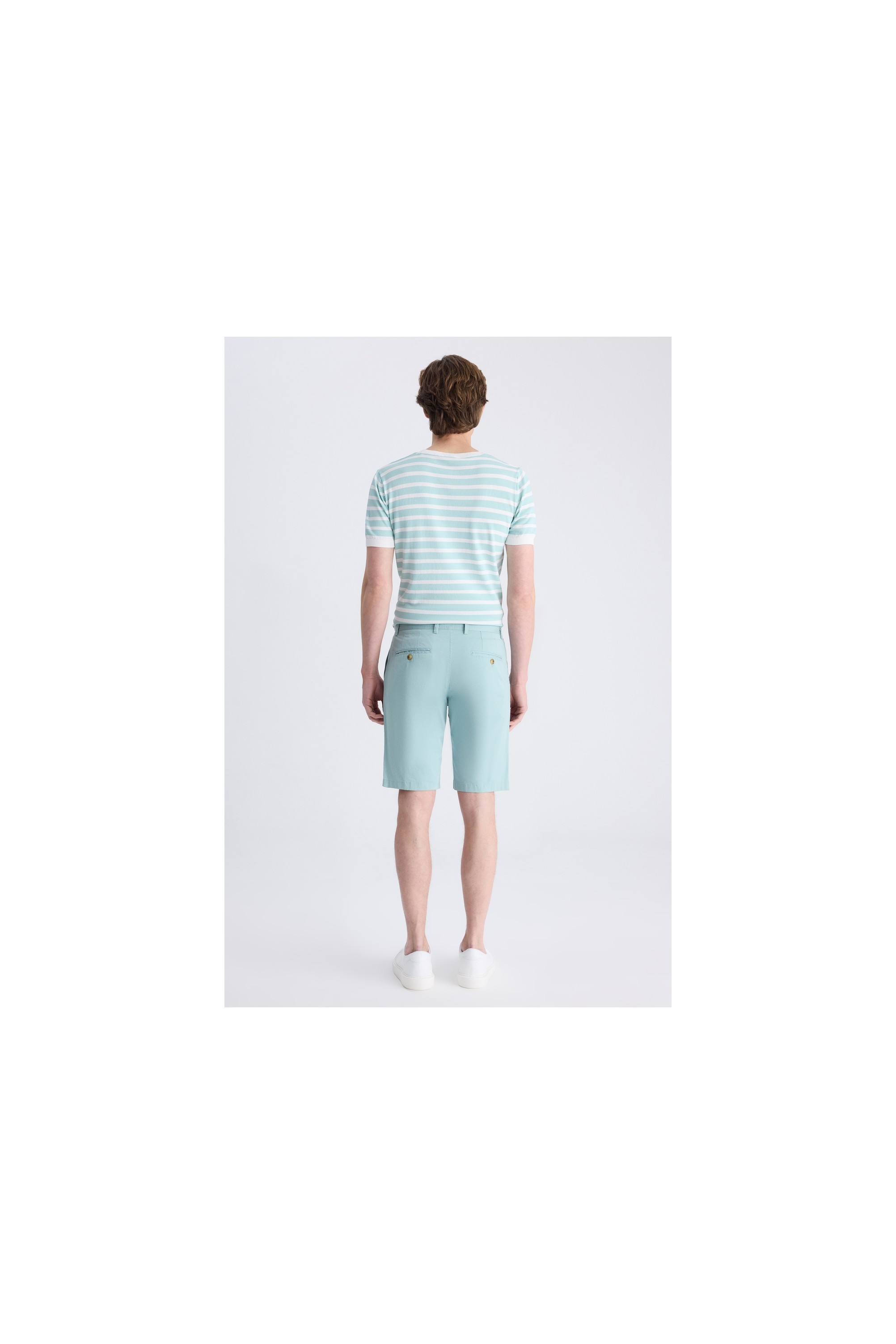 TWN Slim Fit Mavi Gabardin Pamuklu Şort 4EC13S2097600 görsel 5