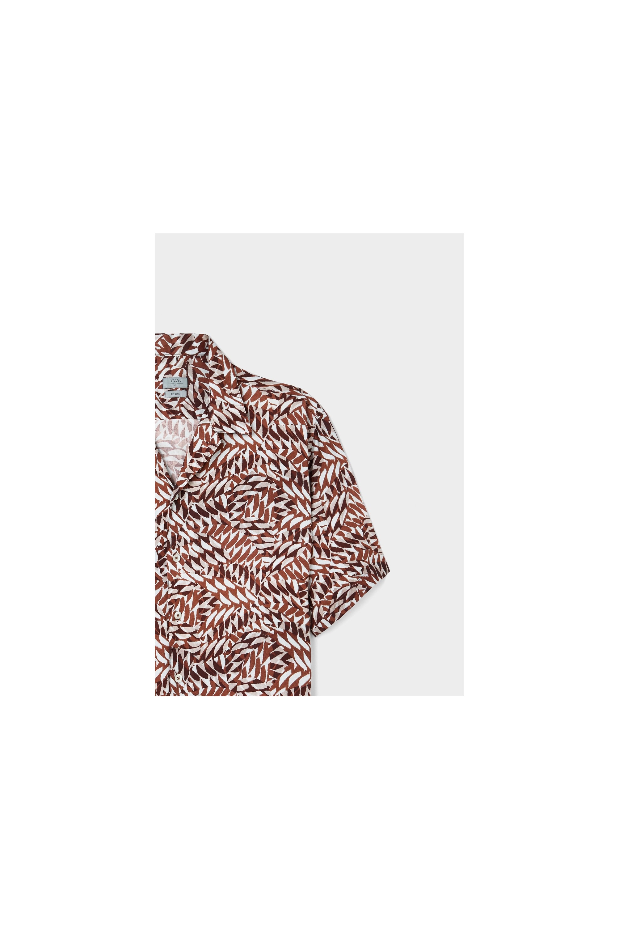 TWN Relaxed Fit Taba Baskılı Rayon Gömlek 0EC02AP14313M görsel 6