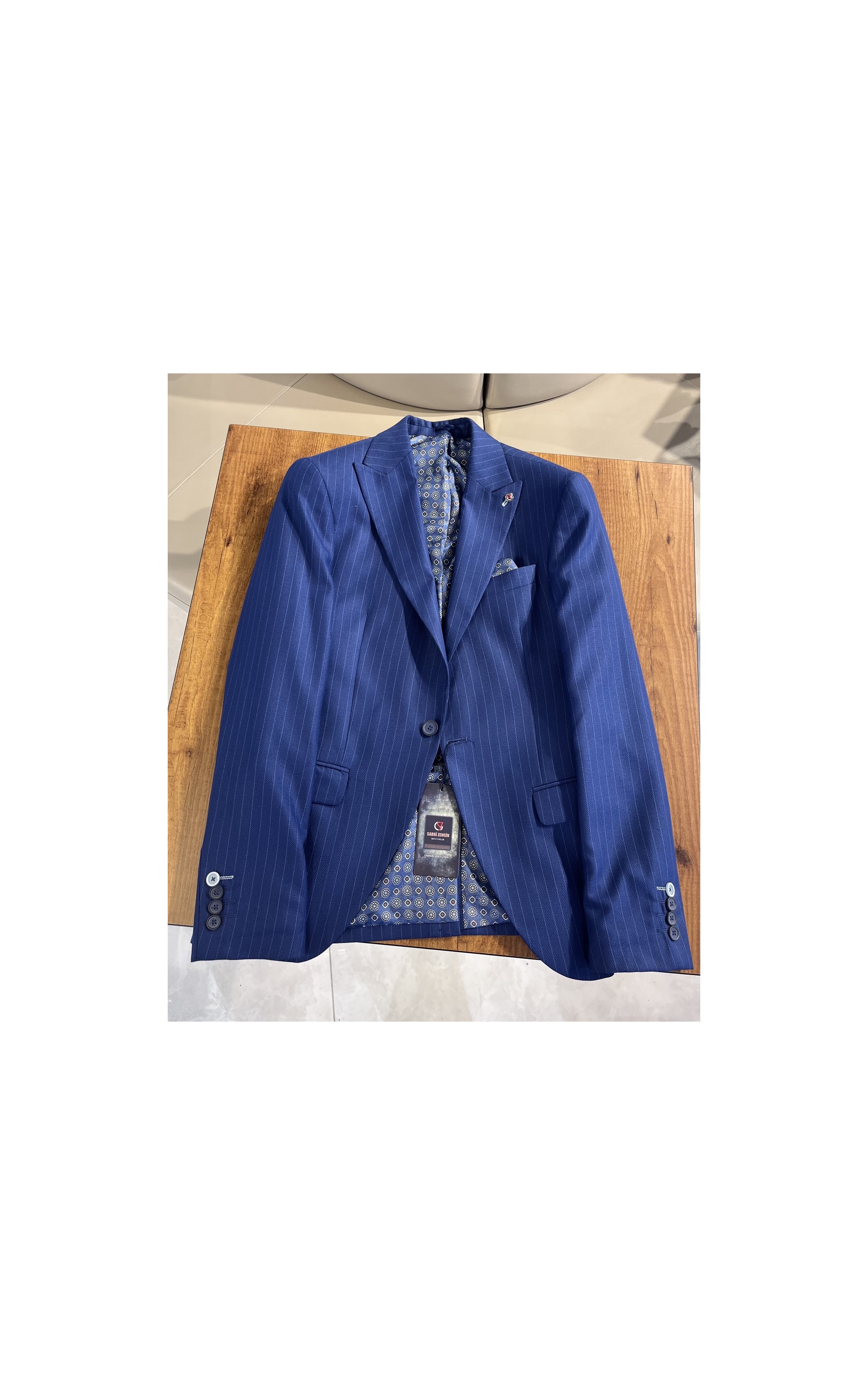 Sabri Zengin Erkek Çizgili Slim Fit Blazer Ceket görsel 8