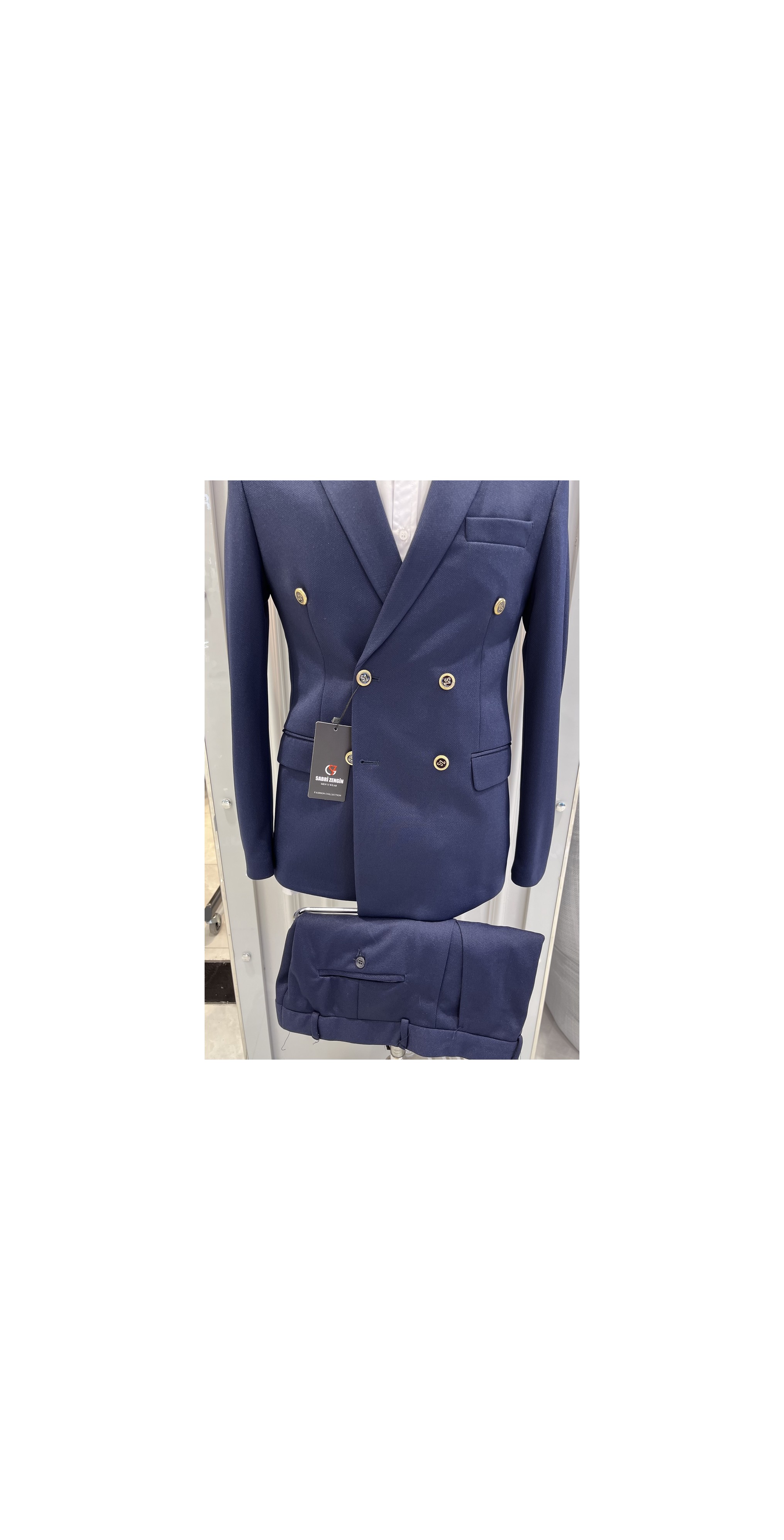 Sabri Zengin Erkek Kruvaze Slim Fit Takım Elbise görsel 3