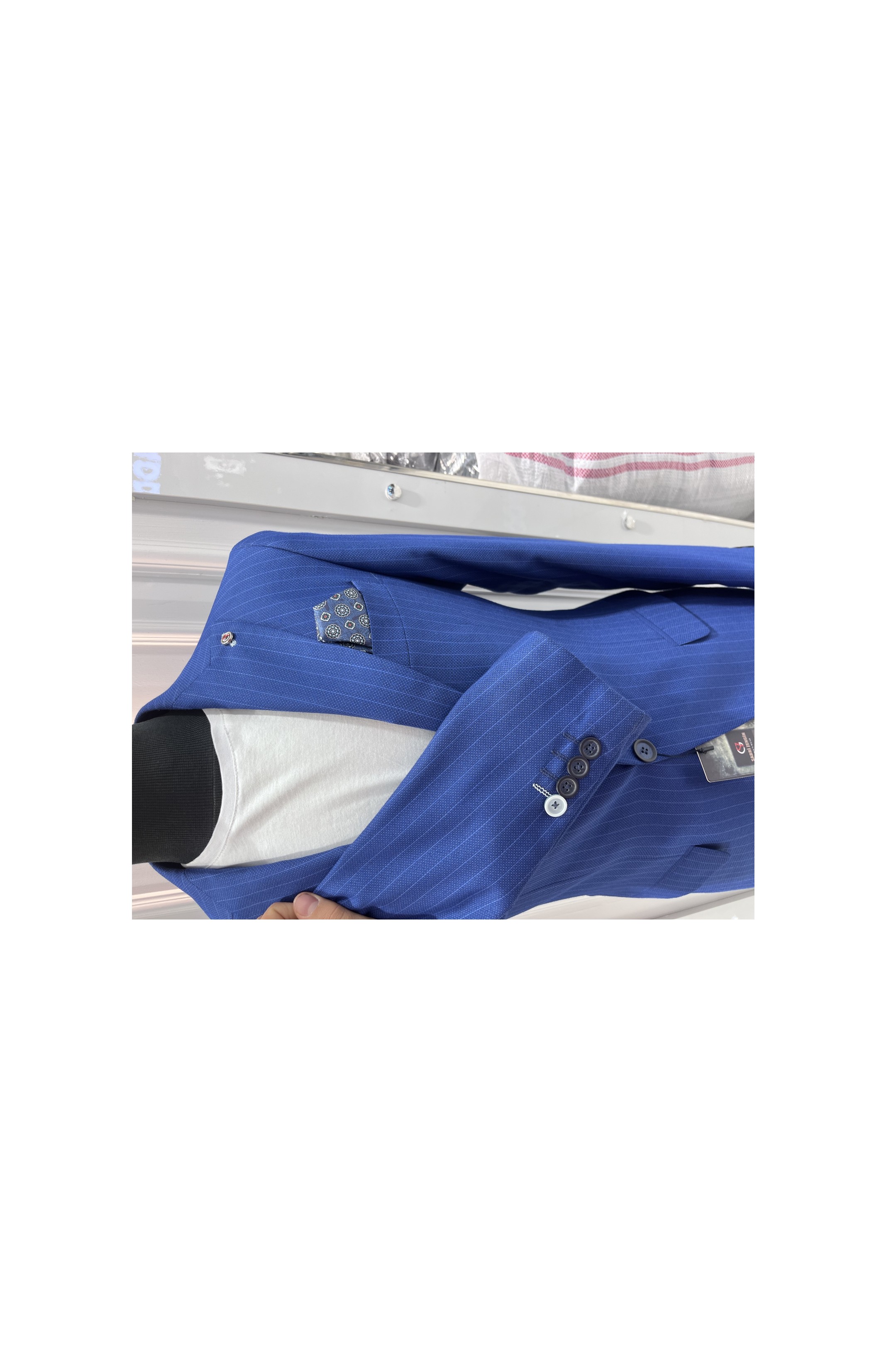 Sabri Zengin Erkek Çizgili Slim Fit Blazer Ceket görsel 3