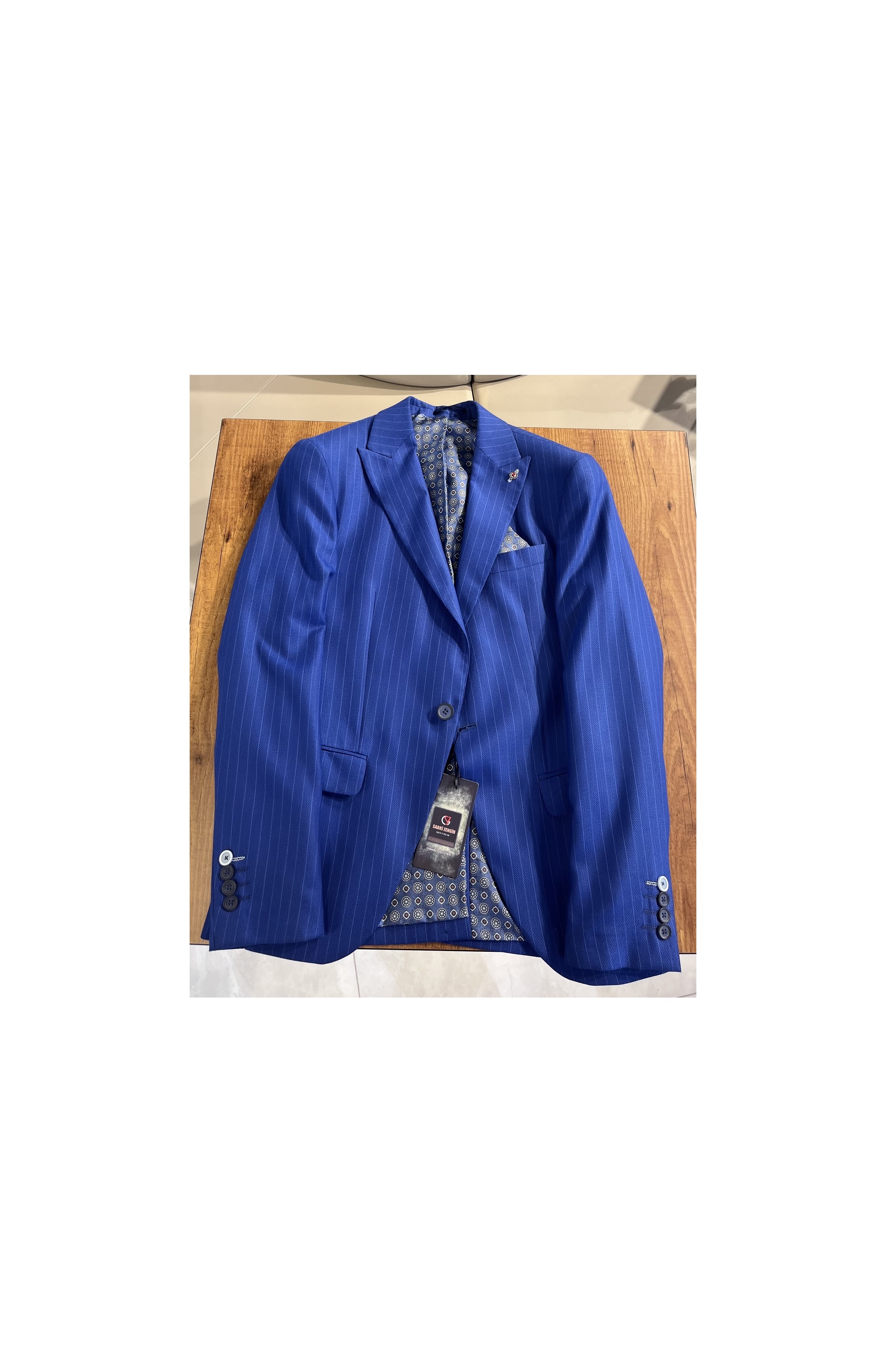 Sabri Zengin Erkek Çizgili Slim Fit Blazer Ceket görsel 4
