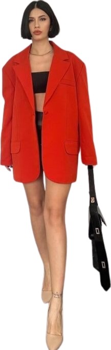 TeknoKapsül Oversize Ceket - Kırmızı görsel 2
