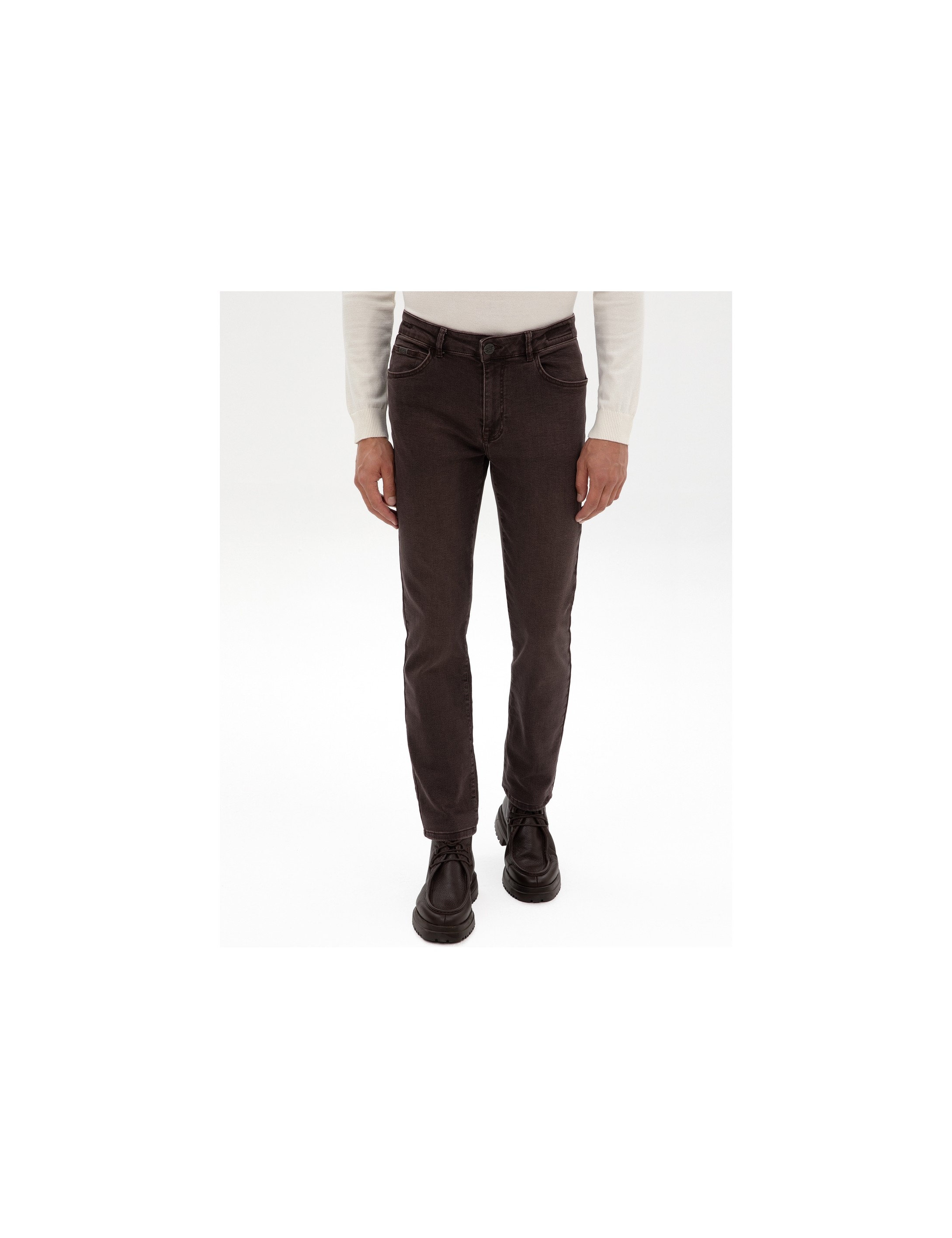 Pierre Cardin Erkek Kahverengi Slim Fit Jean Pantolon 50317247-VR029 görsel 8