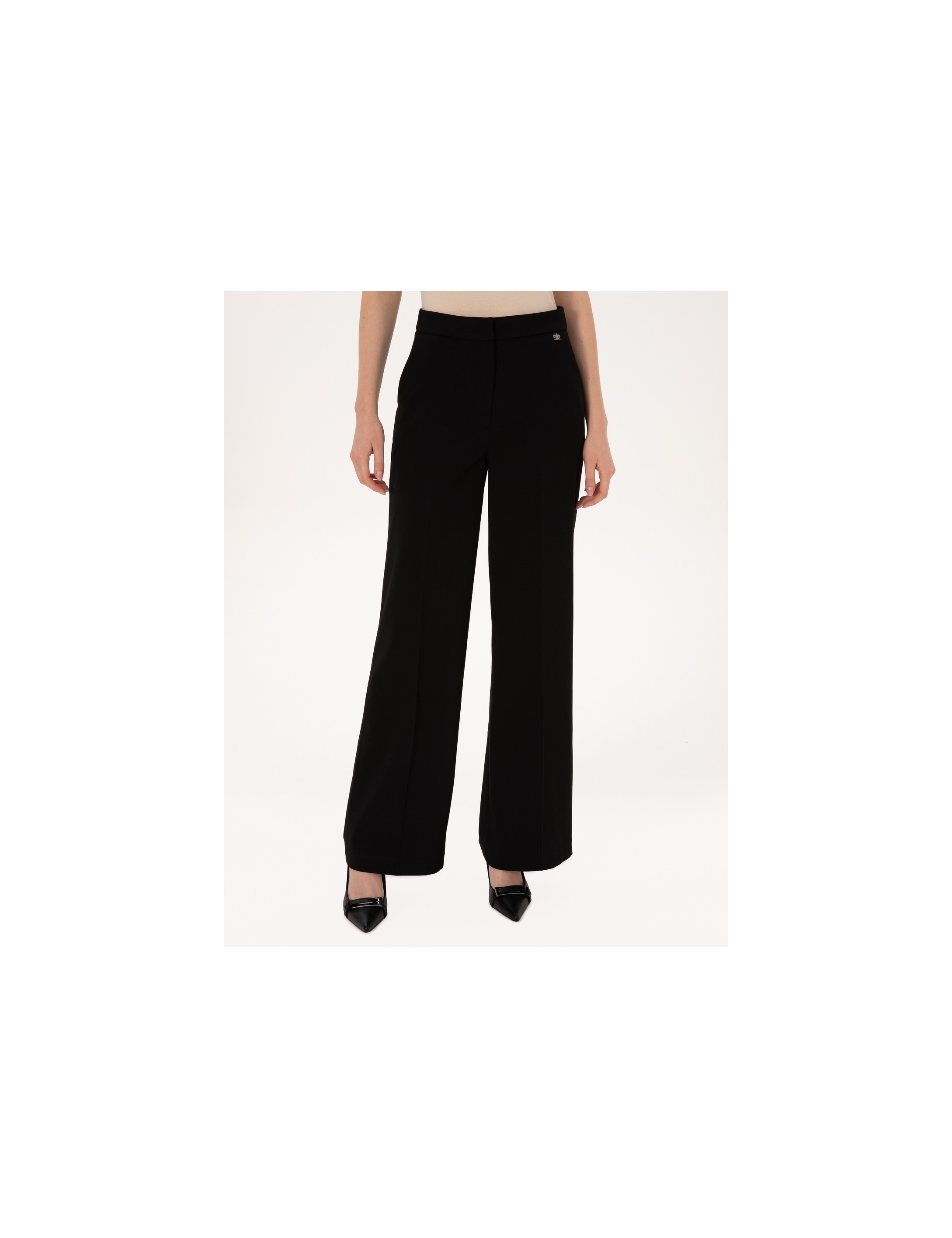 Pierre Cardin Kadın Siyah Palazzo Kumaş Pantolon 50319006-VR046 görsel 8
