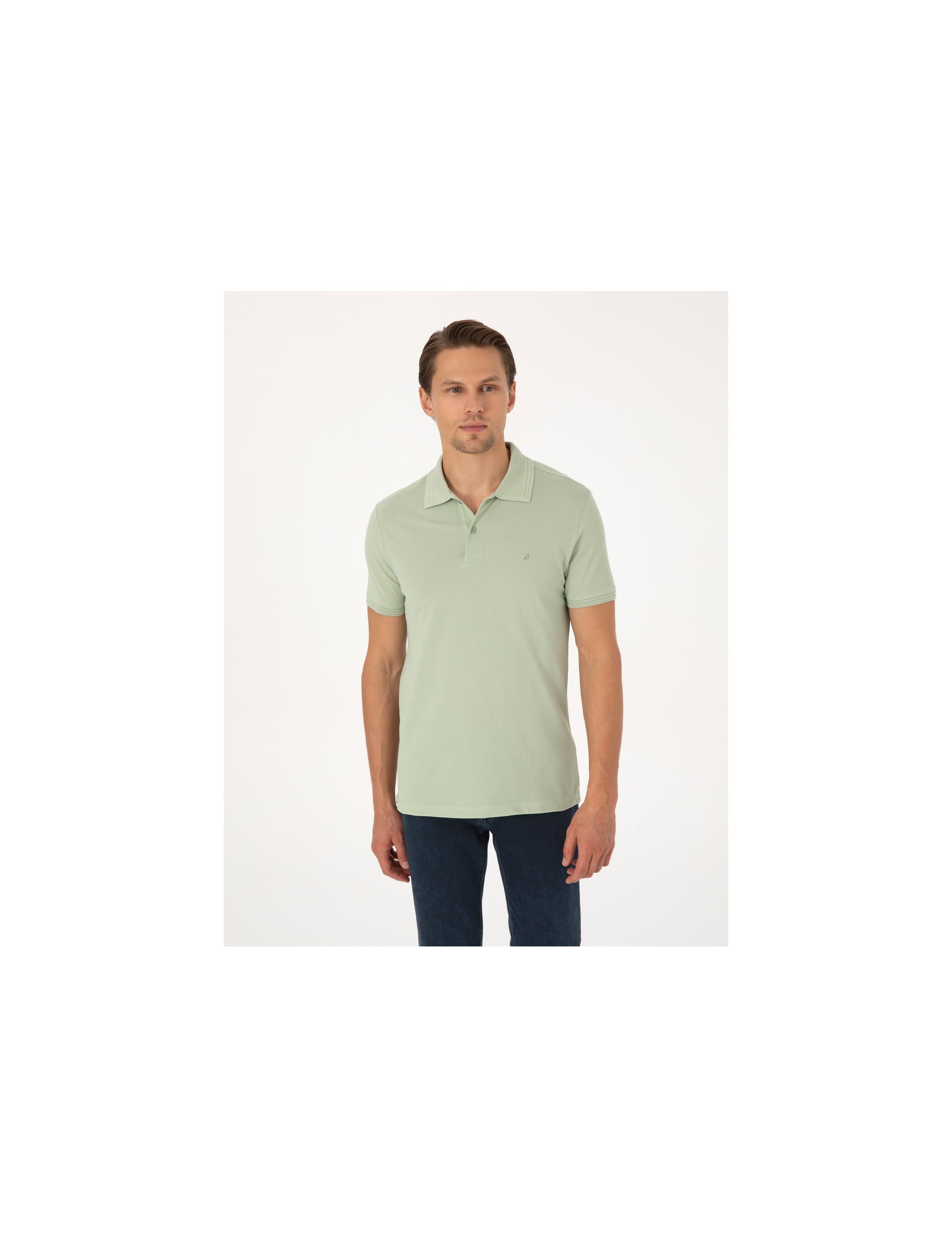 Pierre Cardin Erkek Siyah Slim Fit Basic Tişört 50325323-VR046 görsel 3