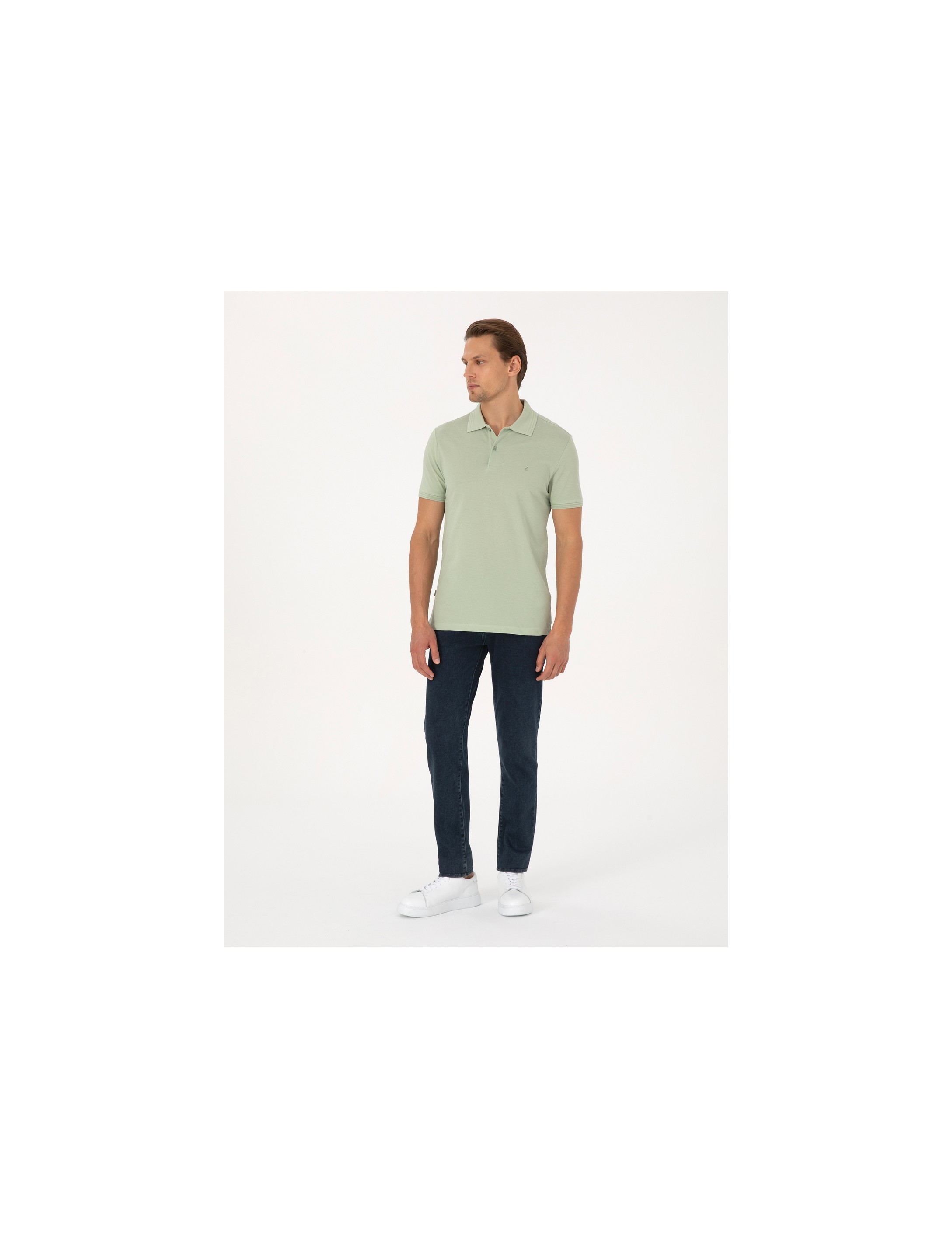 Pierre Cardin Erkek Siyah Slim Fit Basic Tişört 50325323-VR046 görsel 4