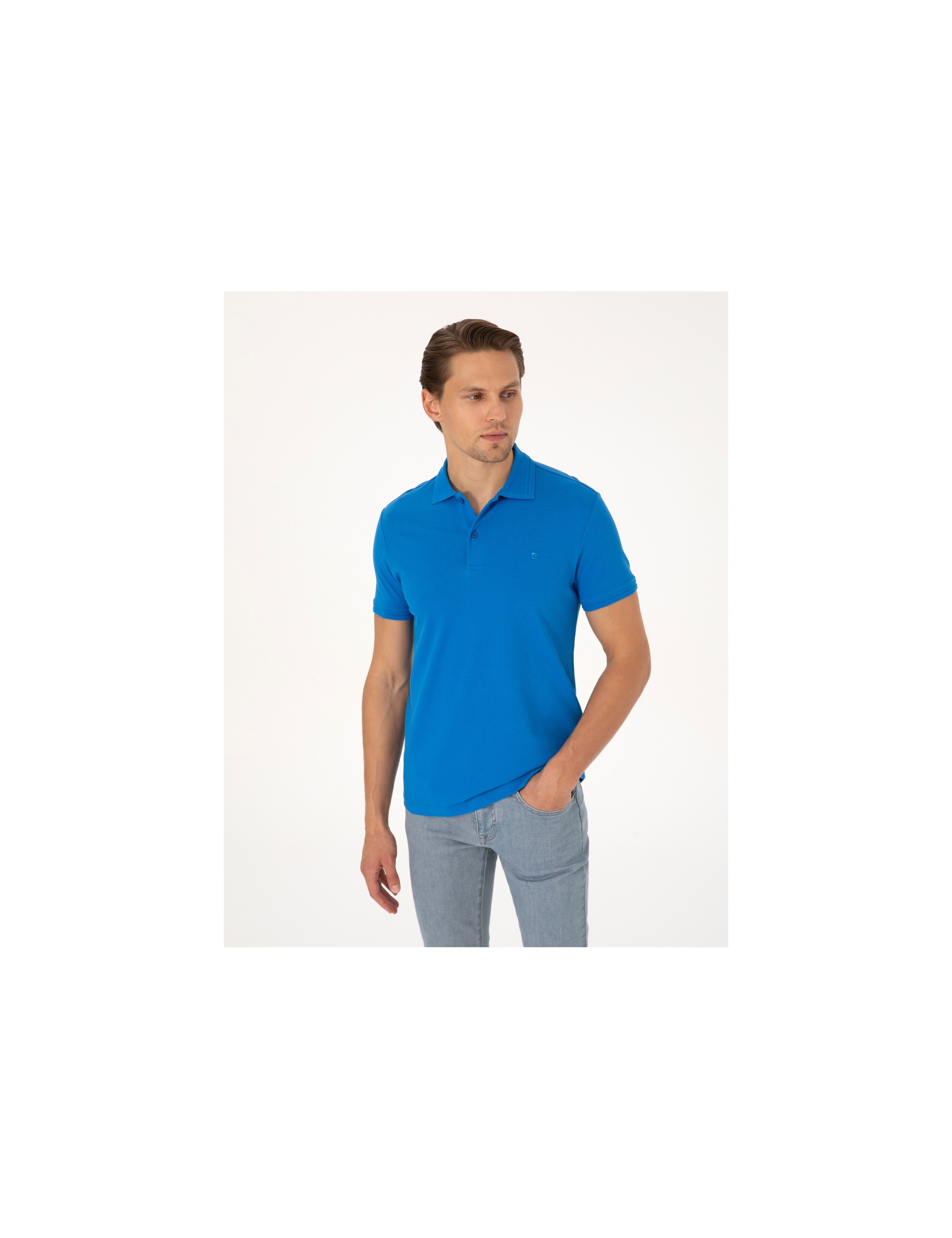 Pierre Cardin Erkek Siyah Slim Fit Basic Tişört 50325323-VR046