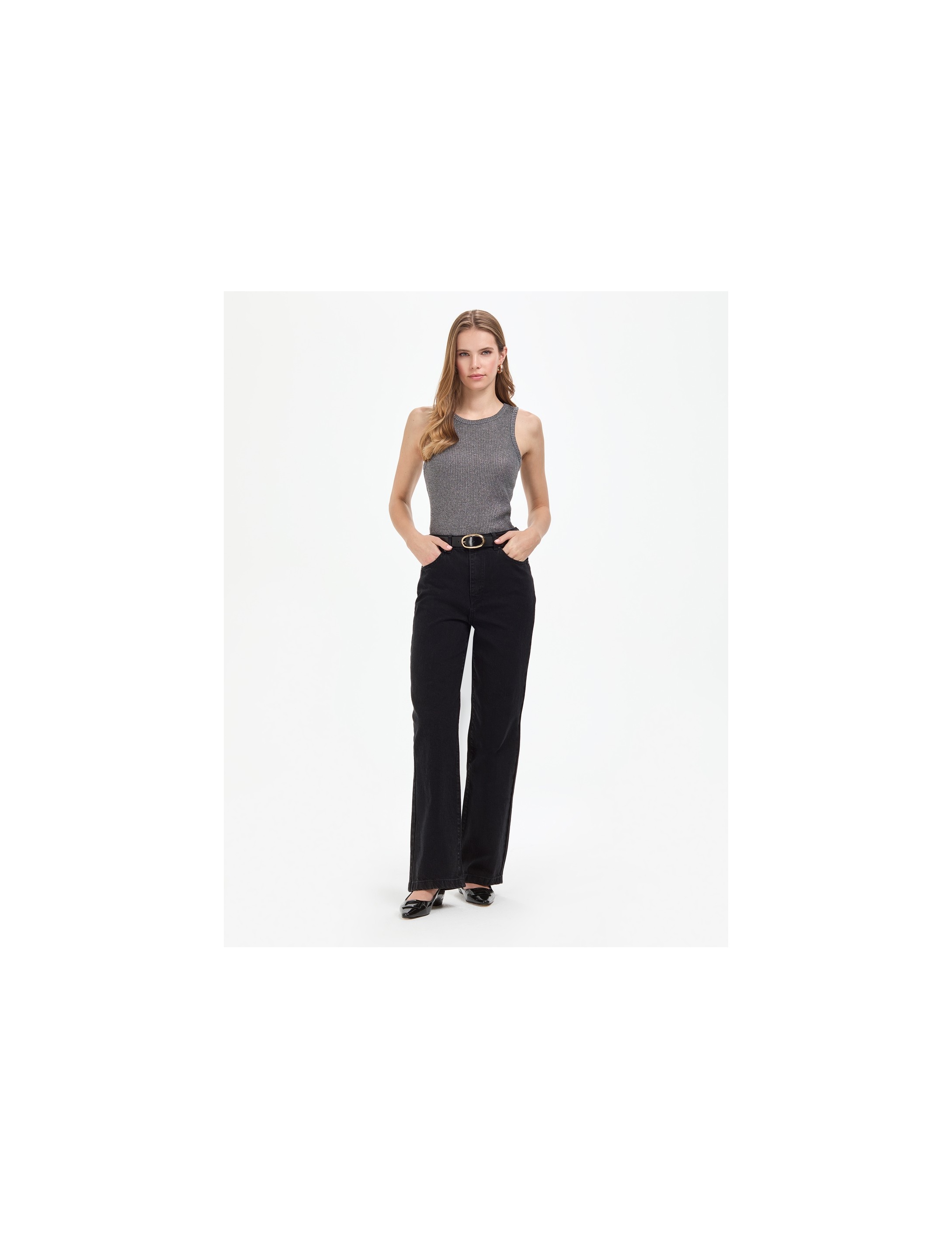 Pierre Cardin Kadın Siyah Loose Fit Jean Pantolon 50318043-VR046 görsel 7