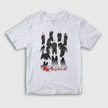Presmono Unisex Çocuk Beyaz Gang Anime Tokyo Revengers T-Shirt