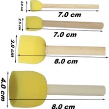 Artlantis Parmak Boyası Ponpon Sünger Tampon Fırça Küp Eva Sünger Baskı Seti 24 Parça 1 Paket Artlantis Parmak Boyası Baskı Seti 1 Paket