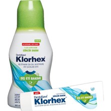 DentaSave Klorhex 300 ml Ağız Çalkalama Suyu ve 75 ml Diş Macunu Günlük Diş Eti Bakımı Sağlar