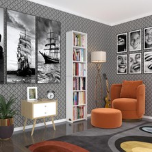 Kenzlife kitaplık süper ga 180*40*19 byz 6 katlı tek bölme çift bölme opsiyonlu ofis mutfak banyo dolabı arkalıksız