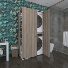 Kenzlife çamaşır-kurutma makinesi dolabı kapaklı foka sol crd 180*090*60 banyo arkalıksız