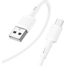 Hoco Mikro USB Kablo 2.4A Hızlı Şarj Kablosu Premium Kalite Beyaz