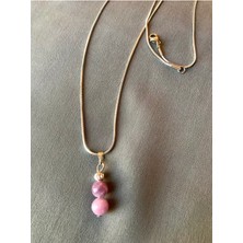 Çelik Lepidolit Taşı Kolye