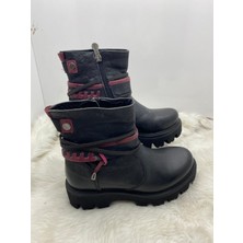 Çiğdem Kundura Çiğdem Gerçek Deri Siyah Fermuarlı Kadın Bot (B38) - Siyah - 36 - ST01268-SİYAH-36