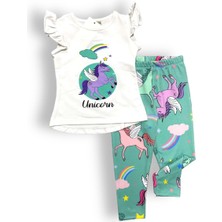 Mnk Baby & Kids Kız Çocuk Fırfır Kollu Taytlı Takım MNK0528