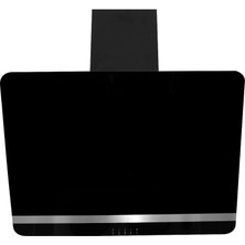 Alveus Bindesit Siyah Cam Davlumbaz Duvar Tipi Alüminyum Filtre ile 60 cm Eğimli Tasarım